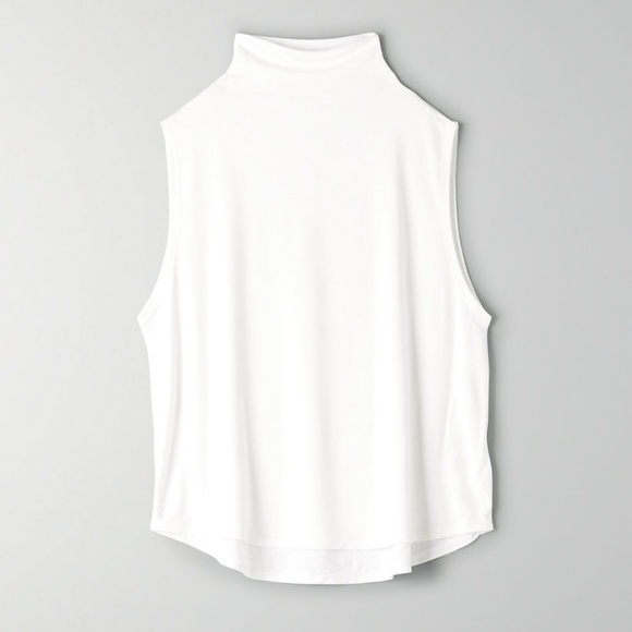 NWT Aritzia Babaton Sleeveless White Mockneck Tunic Top Blouse Small XS Small - Picture 4 of 6